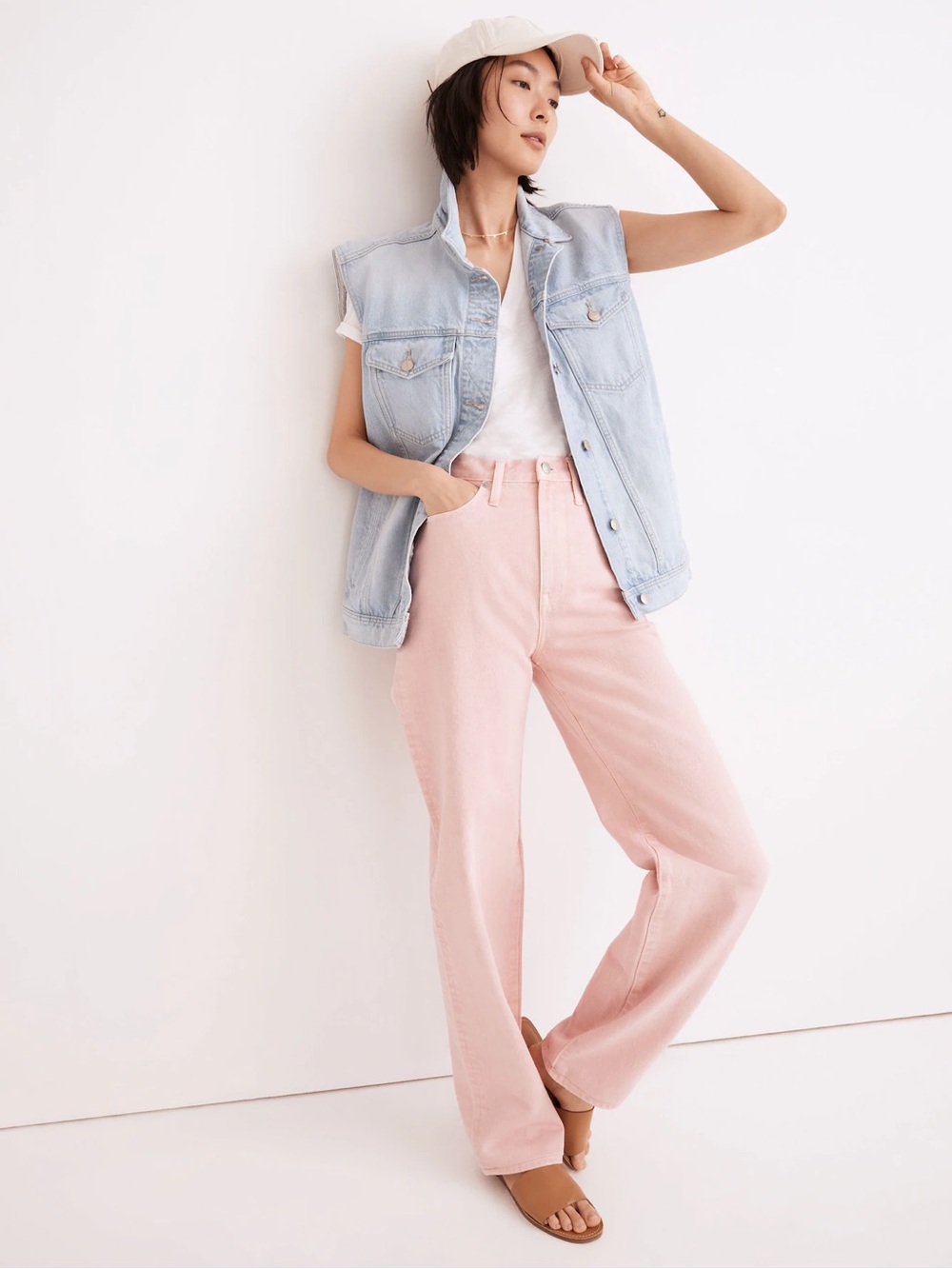 Madewell Baggy Straight Dad Jeans Garment Dyed Autumn Pink 28